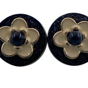 Kate Spade Floral Petal Earrings Black 1063